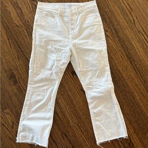 LOFT white cropped jeans